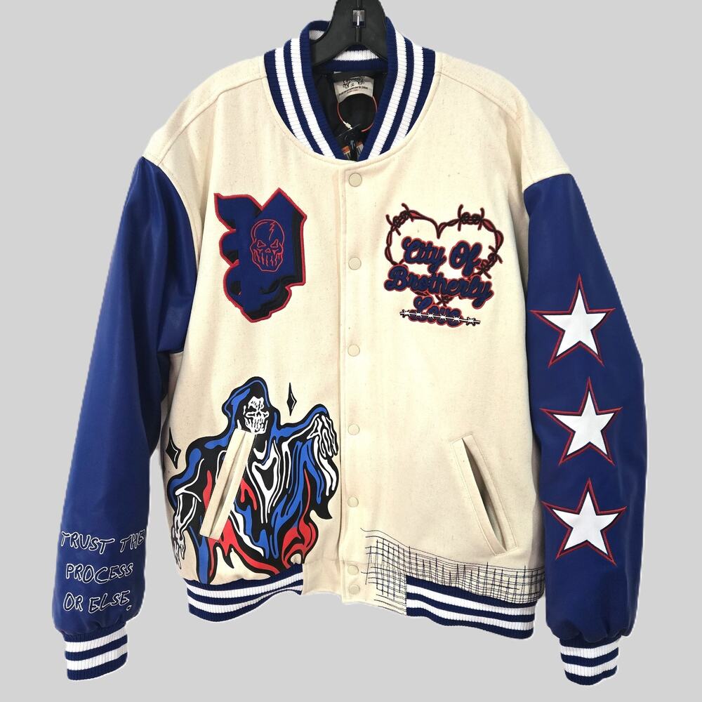 BrandX Sz XL Philly Distressed Varsity Limited Edition Jacket & Jersey Set